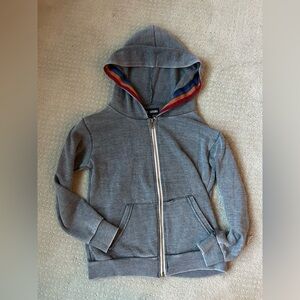 Vintage Havana Gray Hoodie with Colorful Trim